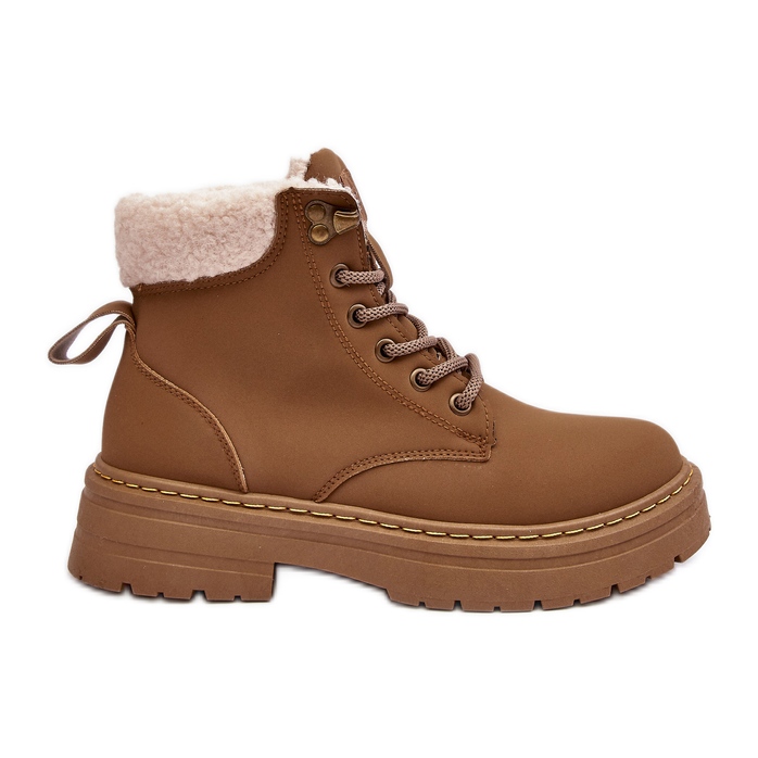 Damen-Lederstiefel mit Schaffell, Braun Lynnvia