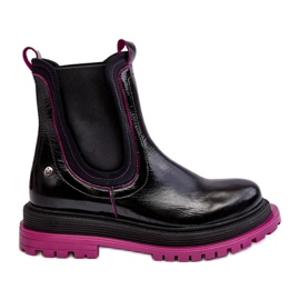 Damen-Chelsea-Stiefel aus Leder Maciejka 06199 Schwarz