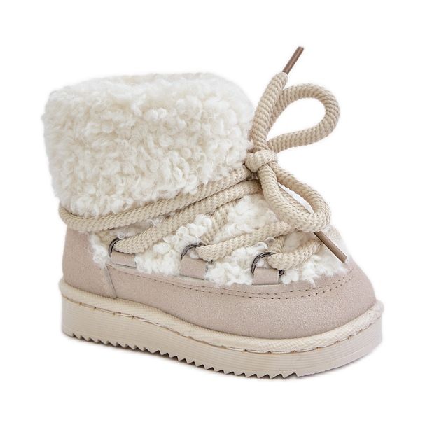 Warme Kinder-Schneestiefel, Beige, Asija