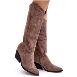 PA1 Dunkelbeige Cowboystiefel für Damen von Sloana