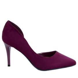 Samira Wine Wildleder-Heels mit Ausschnitten lila