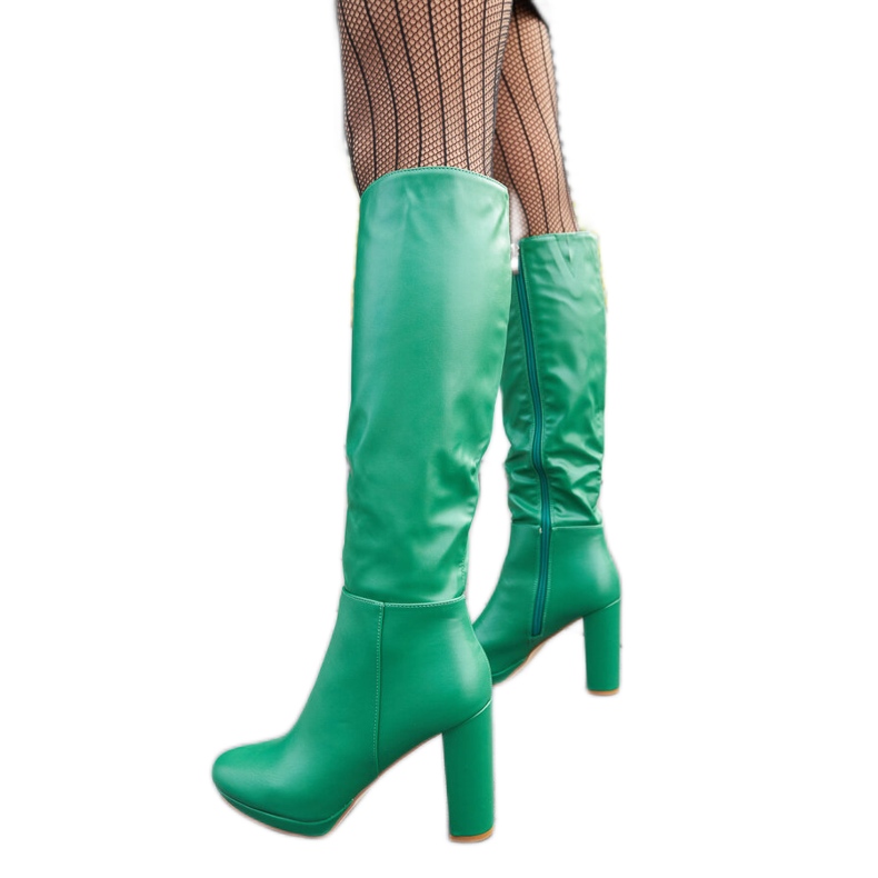 Grüne High-Heel-Stiefel von Strother