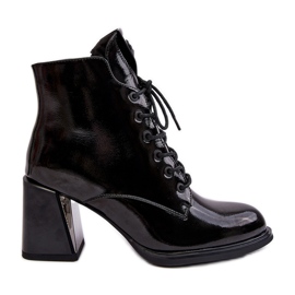 S.Barski Damen-Schnürstiefel D&amp;A CR8163 Schwarz