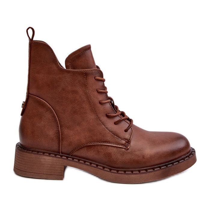 Klassische flache Damenstiefel Braun Ballisa