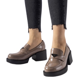 Braune Lack-Loafer von Hobbs