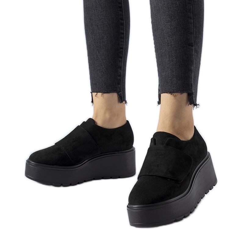 Schwarze Paletten-Plateauschuhe