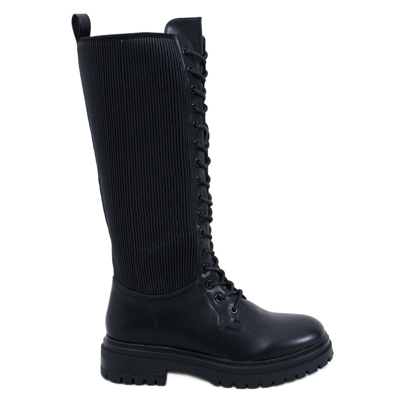 Eddies Schwarze Stiefel mit flexiblem Obermaterial