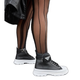 Schwarze Bolman-Sneaker mit hohem Plateau