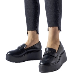 Schwarze Monra-Plateau-Loafer