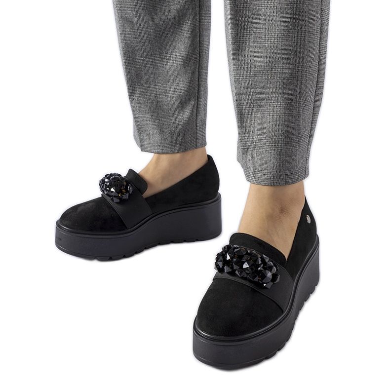 Schwarze Edma-Plateauschuhe