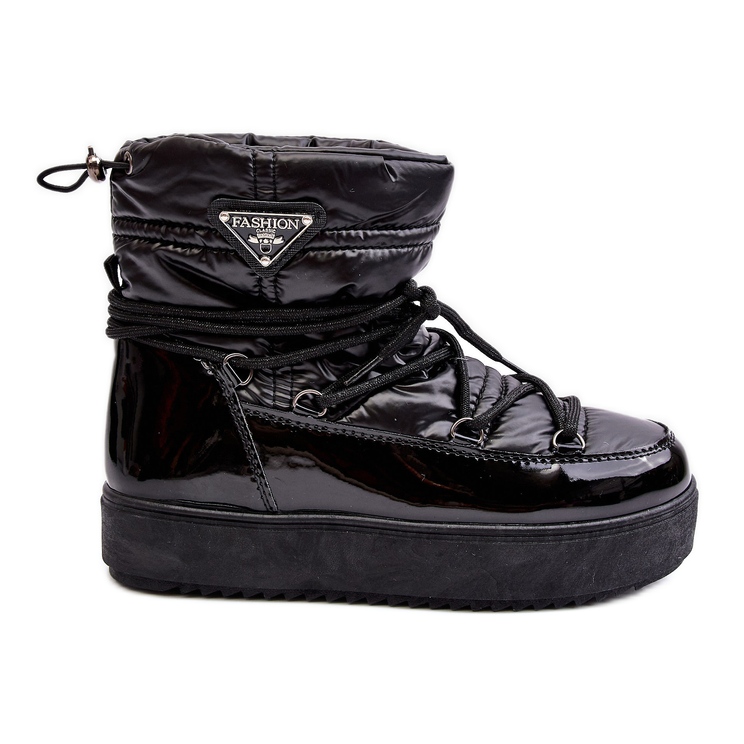 Damen-Plateau-Schneestiefel mit Schnürung Black Fleure schwarz