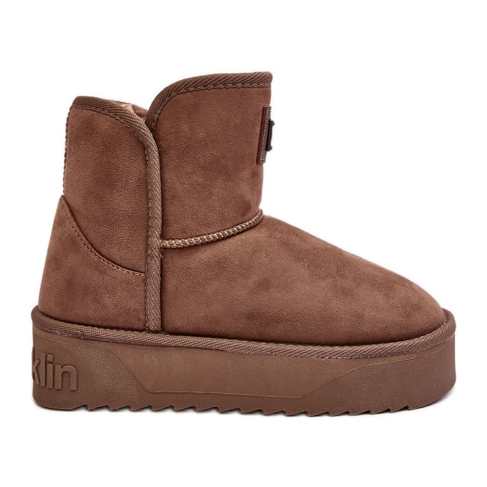 Vegane wasserdichte Plateau-Schneestiefel D.Franklin DFSH371004 Dunkelbeige