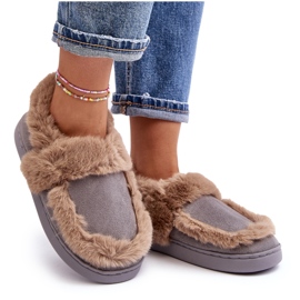 Damenhausschuhe mit Fell in Grau von Sailey