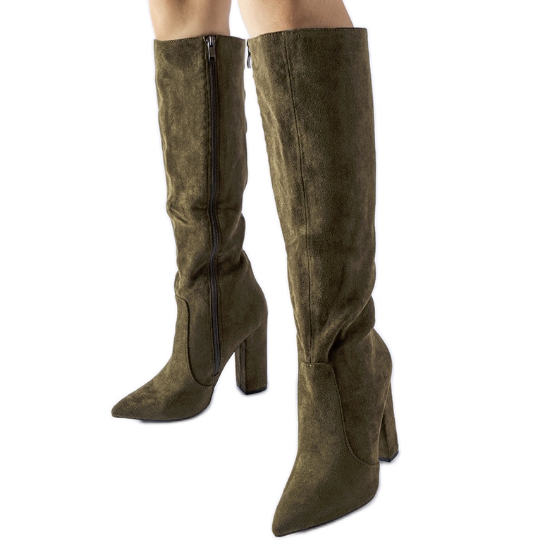 Grüne High-Heel-Stiefel von Cinq-Mars