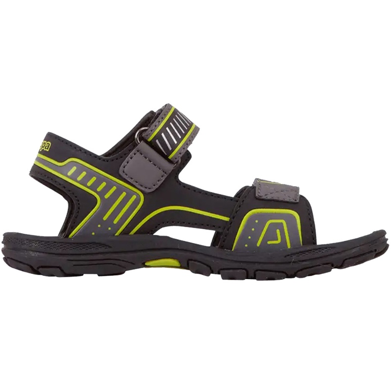 Kappa Paxos Kindersandalen Schwarz und Limette 260864K 1133