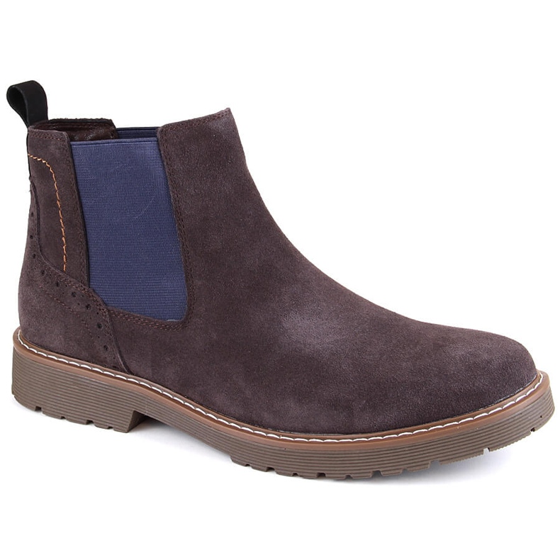 Chelsea-Stiefel aus Leder und Wildleder für Herren, braune Slip-on-Stiefel von Filippo MBT5003