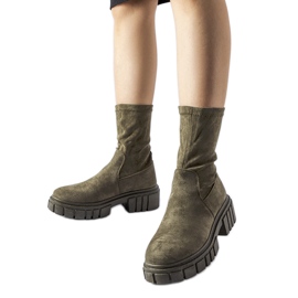 Grüne Montefusco-Stiefeletten aus Öko-Wildleder