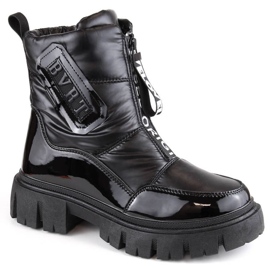 Filippo W PAW498A schwarze isolierte Schneestiefel mit Reißverschluss
