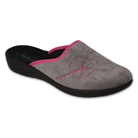 Befado Damen-Slipper 552D023 grau mit Stickerei
