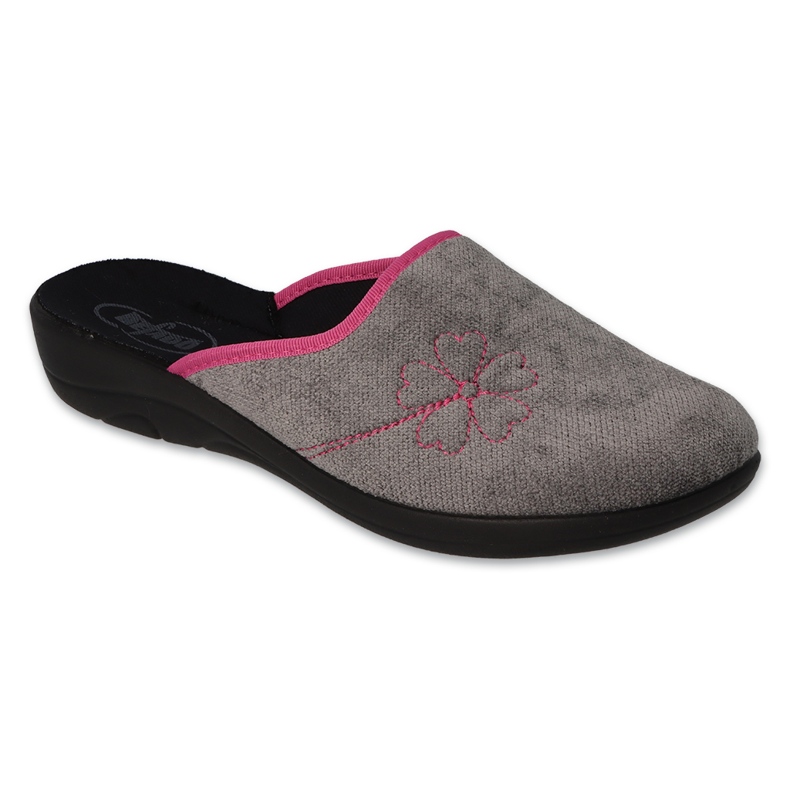 Befado Damen-Slipper 552D023 grau mit Stickerei