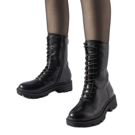 Schwarze Michel-Arbeiterstiefel zum Schnüren