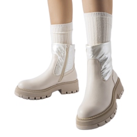 Beige Stiefeletten mit dekorativem Obermaterial von Garrett
