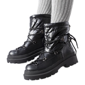 Schwarze Schneestiefel mit Eagleville-Manschette