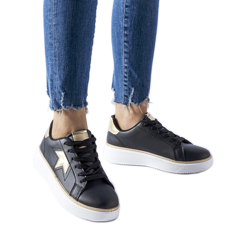 Schwarz-goldene Fraggle-Sportsneaker