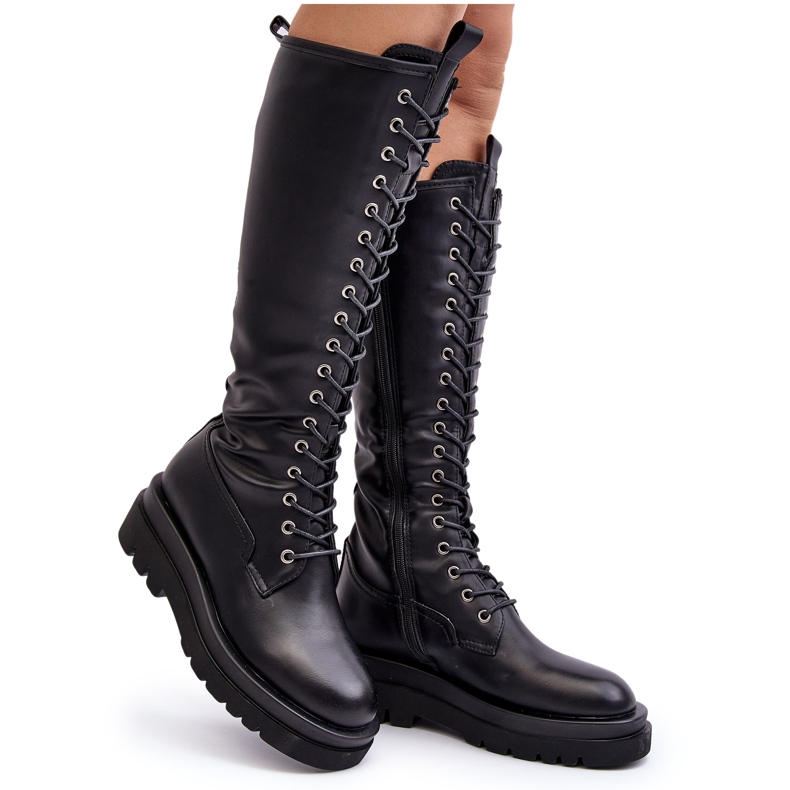 Isolierte Overknee-Overknee-Stiefel für Damen, schwarze Lliclies