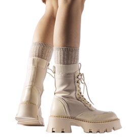 Beige Arbeiterschuhe mit massiver Olona-Sohle