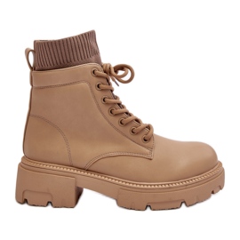 Damenstiefel mit Socken Beige Rivella