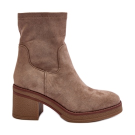 Damen-Stiefel mit hohem Absatz Beige Argastis