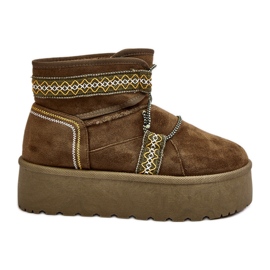 Damen-Schneestiefel mit dicker Sohle und Schnürsenkeln, grüner Milson