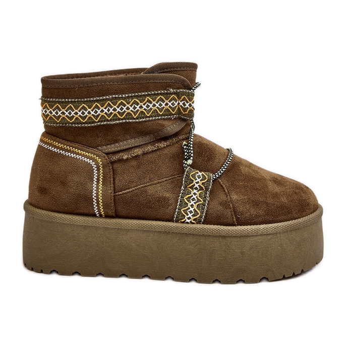 Damen-Schneestiefel mit dicker Sohle und Schnürsenkeln, grüner Milson