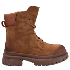 Trapper-Stiefeletten mit Desfor Camel-Protektor braun