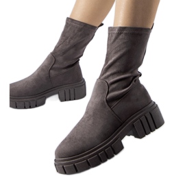 Graue Montefusco-Stiefeletten aus Öko-Wildleder