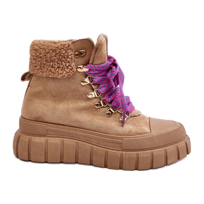 Braune, isolierte Trapperstiefel von Ralotta mit dicker Sohle