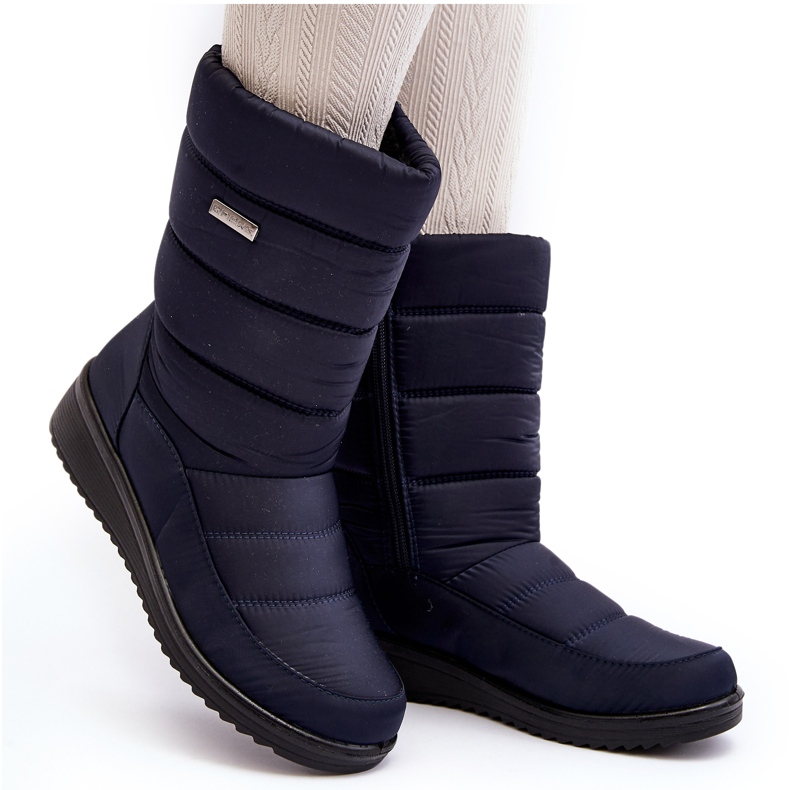 Isolierte Schneestiefel mit Keilabsatz, marineblau Calena
