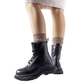 Schwarze Arbeiterschuhe mit massiver Borsano-Sohle