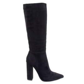 Maureen Schwarze Stiefel mit stabilem Absatz