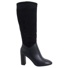 Klassische Neita Black-Stiefel mit hohen Absätzen schwarz