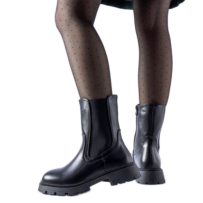 Schwarze isolierte klassische Pleasanton-Stiefeletten