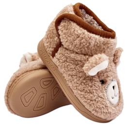 Isolierte Kinderhausschuhe mit Teddybär, Beige Eberra