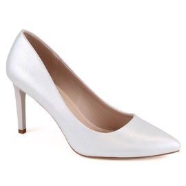 Sergio Leone 1339 silberne Stiletto-Pumps