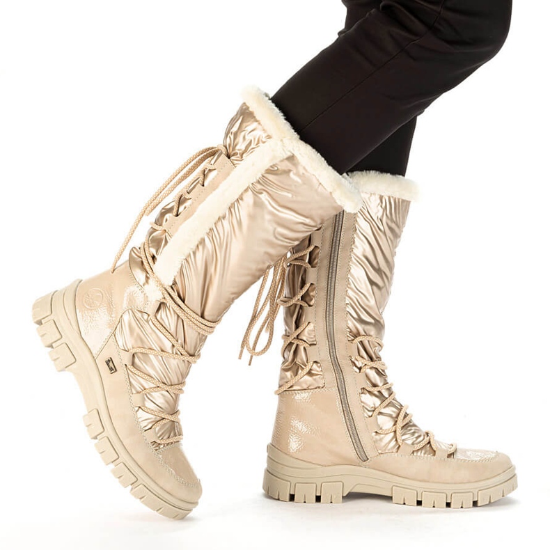 Wasserdichte Damen-Schneestiefel in Hochbeige Rieker Z1083-62