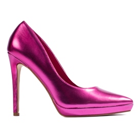 Fuchsia-Metallic-High-Heel-Pumps von Shelovet lila