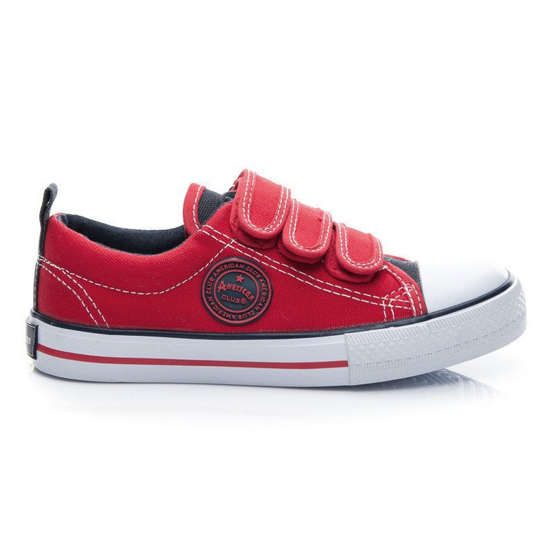 American Club Turnschuhe mit Klettverschluss rot