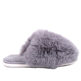 Calvert Damen-Pelzhausschuhe, grau