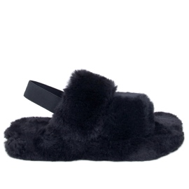 Damenhausschuhe mit elastischem Rhodes Black schwarz