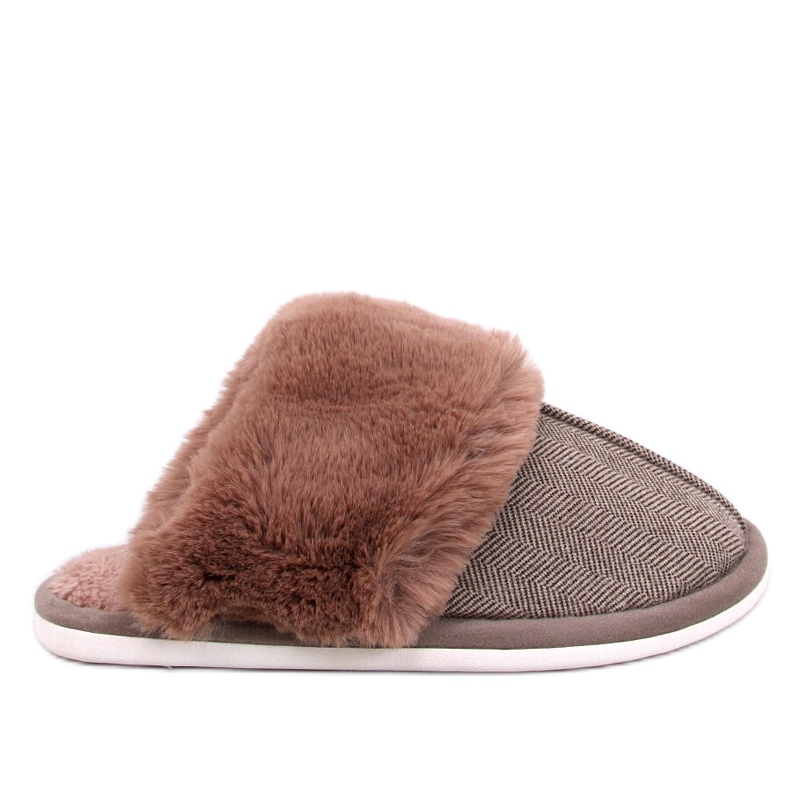 Gregory Mocca Herren-Hausschuhe mit Fischgrätenmuster beige